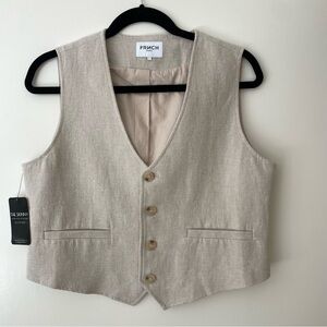 Linen and Cotton Beige Vest